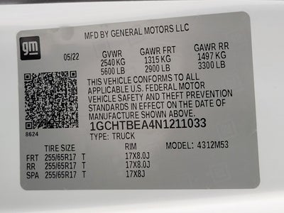 2022 Chevrolet Colorado 4WD Work Truck