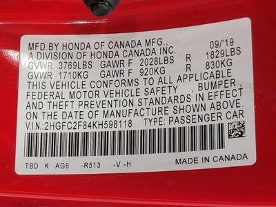 2019 Honda Civic Sport