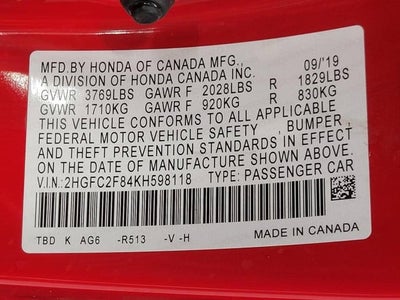 2019 Honda Civic Sport