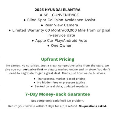 2025 Hyundai Elantra SEL Convenience