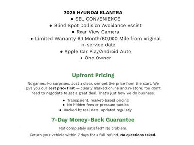 2025 Hyundai Elantra SEL Convenience