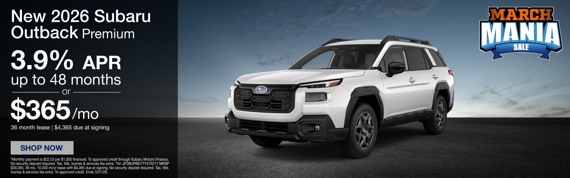 New 2026 Subaru Outback Premium